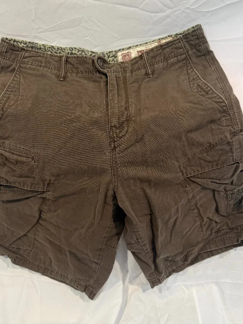 Volcom Stone Scout Y2K Retro Men’s Cargo Shorts Brown Size 34